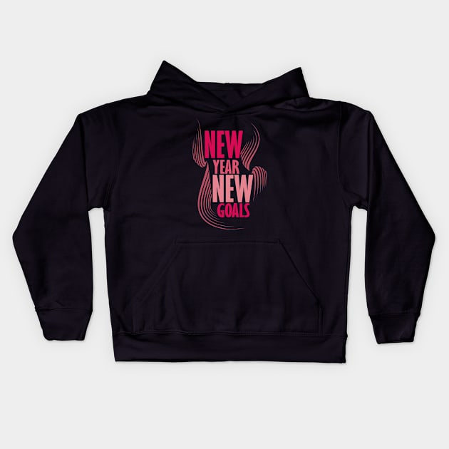 New Year New Goals!! Pink Kids Hoodie by Day81